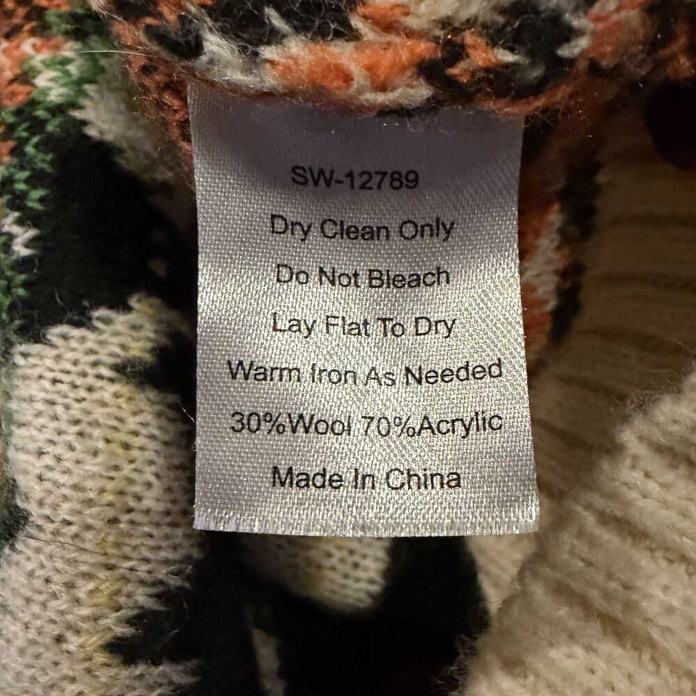 Kiel James Patrick Cozy Cabin Sweater Womens XL Wool Blend Spooky Halloween Cats - Picture 6 of 9